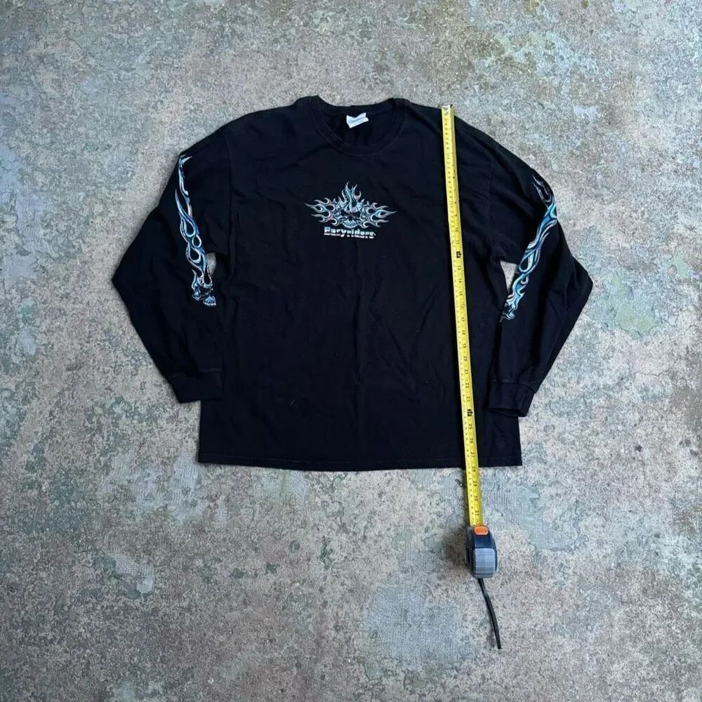 Easy Riders Flame Skull Chopper Y2K Biker Shirt
